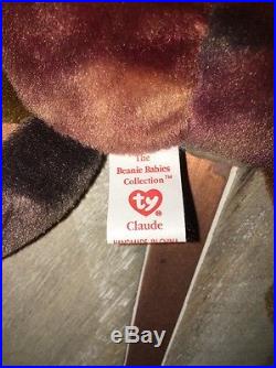TY Beanie Baby VERY RARE Claude the Crab with Errors and PVC Pellets