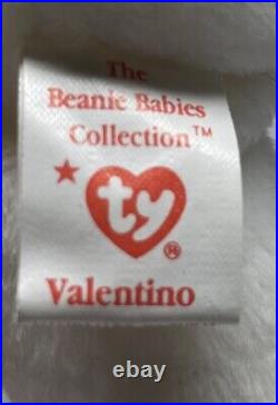 TY Beanie Baby Valentino the Bear 1993/94 Brown Nose withTag Errors (RARE)