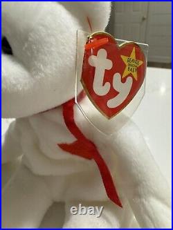 TY Beanie Baby Valentino the Bear 1993/94 Brown Nose withTag Errors (RARE) Mint