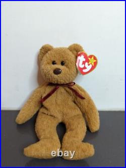 TY Beanie Baby Very Rare Curly the Bear with Tag Errors (1993/1996) & Brown Nose