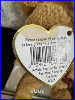 TY Beanie Baby Very Rare Curly the Bear with Tag Errors (1993/1996) & Brown Nose