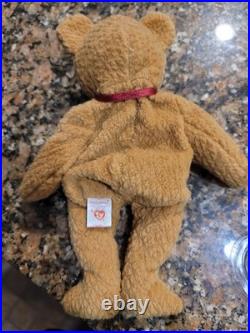 TY Beanie Baby Very Rare Curly the Bear with Tag Errors (1993/1996) & Brown Nose