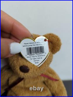 TY Beanie Baby Very Rare Curly the Bear with Tag Errors (1993/1996) & Brown Nose