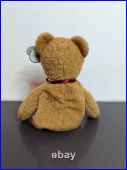 TY Beanie Baby Very Rare Curly the Bear with Tag Errors (1993/1996) & Brown Nose