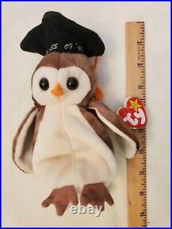 TY Beanie Baby Wise Rare! 1997/1998 Retired! Errors on tags! See pictures. Mint