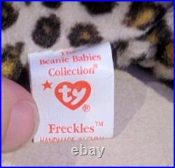 TY Beanie babys Freckles Lot Of 2, One Is VERY RARE with errors