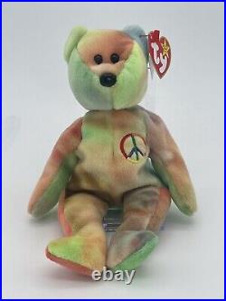 TY Benie Baby Peace The Bear 1996 Rare Benie Baby Mint