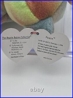 TY Benie Baby Peace The Bear 1996 Rare Benie Baby Mint