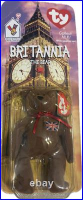 TY Britannia The Bear RARE with multiple errors on box and tag