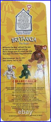 TY Britannia The Bear RARE with multiple errors on box and tag