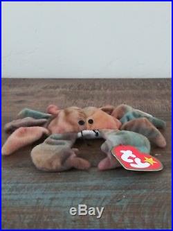 TY CLAUDE The Crab Teenie Beanie Baby circa 1993 rare find