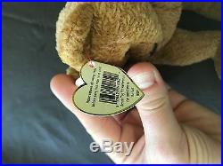 TY CURLY BEANIE BABY BEAR Retired With Tag Errors VERY RARE FREE SHIPPING