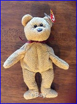 TY CURLY Beanie Baby Rare Hang Tag 1996 Tush 1993 Brown Nose. Black Eyes