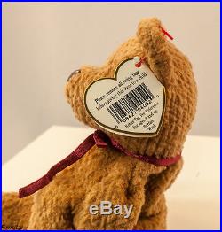 TY Curly Beanie Baby, Retired, RARE TAG Errors, PVC, Mint, New, DOB 4/12/96