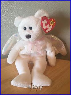 TY Halo Angel Bear Beanie Baby Rare Tush Tag Brown Nose (ERROR) Collector lte