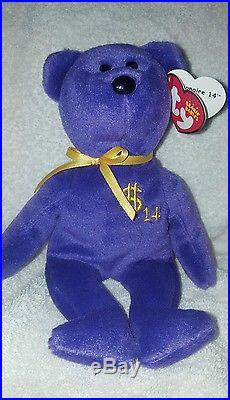 TY Inc BILLIONAIRE BEAR #14 Beanie Baby Signed Mint with tags SIGNED rare