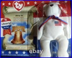 TY McDonald's Beanie Baby Liberty the Bear 1996 RARE TAG ERRORS
