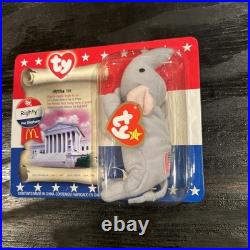 TY McDonald's Beanie Baby Righty The Elephant 1996 Rare Tag Errors, New