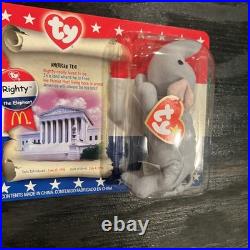 TY McDonald's Beanie Baby Righty The Elephant 1996 Rare Tag Errors, New
