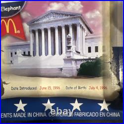 TY McDonald's Beanie Baby Righty The Elephant 1996 Rare Tag Errors, New