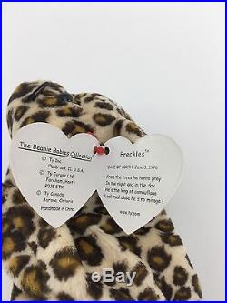 TY Original Beanie Baby FRECKLES The Leopard -MINT CONDITION/RARE/RETIRED Errors