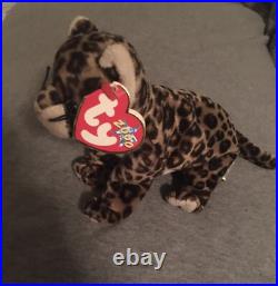 TY SNEAKY the LEOPARD BEANIE BABY MINT with MINT TAGS! RARE