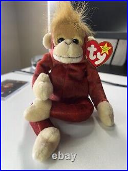 TY Schweetheart Beanie Baby. 1999. Rare Retired. PE Pellets. With CARD