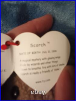 TY Scorch the dragon beanie baby, errors, very rare