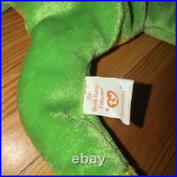 TY Smoochy The Frog Beanie Baby Rare RETIRED with Tag Errors Mint Condition