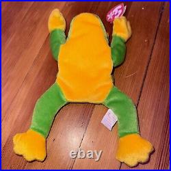 TY Smoochy The Frog Beanie Baby Rare RETIRED with Tag Errors Mint Condition