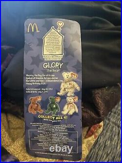TY Teenie Beanie Baby Glory the Bear 1997 McDonalds Rare Tag Errors 1993 In Box