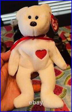 TY Valentino the Bear Beanie Baby 1993/1994 RARE with Multiple Tag Errors