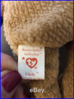 TY Very Rare curly Original Beanie Baby 1993-PVC pellets-many errors