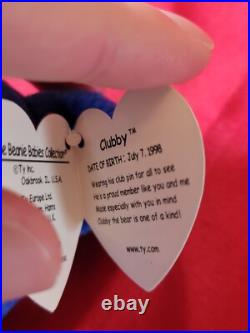 TY beanie baby Clubby 98 Oddity with 2 buttons. Extremely rare