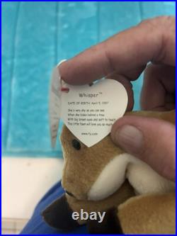 TY beanie baby retired whisper the deer 1997/98 Error. Stamped 411 (Rare Type2) TY beanie baby retired whisper the deer 1997/98 Error. Stamped 411 (Rare Type2)