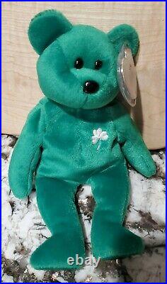 The Beanie Babies Collection Ty Beanie Baby Erin RARE Green Bear Shamrock