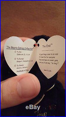 The End ty Beanie Baby 1999 with RARE Tag