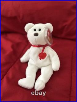 Ty 4058 Valentino Bear Beanie Baby 1993/1994 Edition Tag Errors PVC Pellets Rare