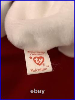 Ty 4058 Valentino Bear Beanie Baby 1993/1994 Edition Tag Errors PVC Pellets Rare