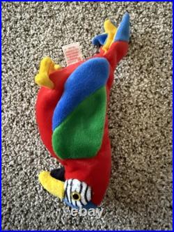 Ty 4197 Beanie Baby Jabber The Parrot Tropical Bird RARE ERRORS