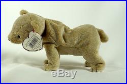 Ty Beanie ALMOND Bear with Tag ERRORS Plush Toy RARE PE NEW RETIRED