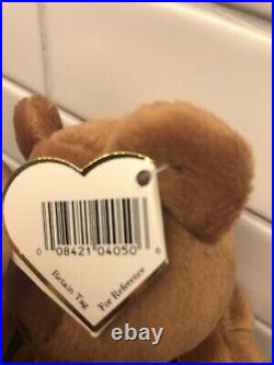 Ty Beanie BabIes Rare Brown New Face NF Teddy 2nd/1st Gen Generation 1993