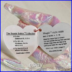 Ty Beanie Babies 1995 Magic The Dragon PVC Tag Errors Mint Extremely Rare