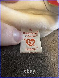 Ty Beanie Babies 1996 GRACIE The Swan Rare Retired Tag Errors Style Spacing