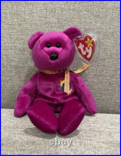 Ty Beanie Babies 1999 Millennium Purple Bear SPELLING ERROR Millenium Rare