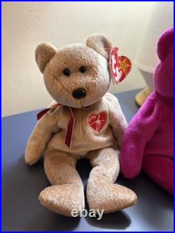 Ty Beanie Babies 1999 Signature Bear, The End Y2k & Millennium Bear RARE Set
