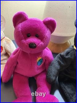 Ty Beanie Babies 1999 Signature Bear, The End Y2k & Millennium Bear RARE Set