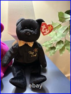 Ty Beanie Babies 1999 Signature Bear, The End Y2k & Millennium Bear RARE Set