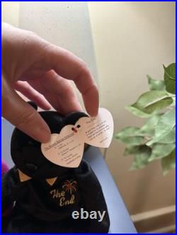 Ty Beanie Babies 1999 Signature Bear, The End Y2k & Millennium Bear RARE Set