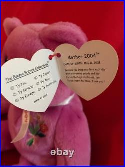 Ty Beanie Babies 2004 Mother's Day Bear-MULTIBLE ERRORS-RARE! Mint Condition